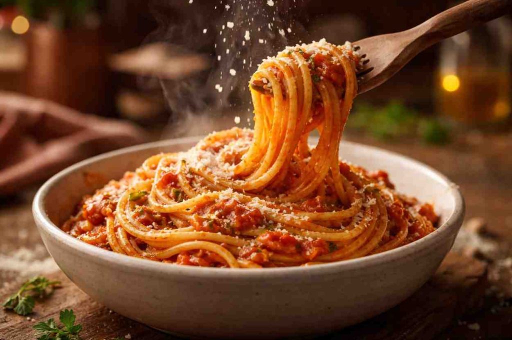 Steaming-pasta-with-fresh-Parmesa